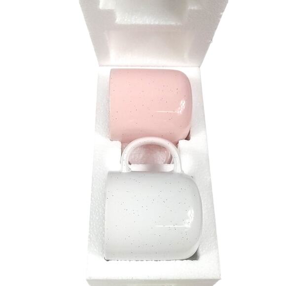 Xo, Sienna Speckled Mugs Set of 2 White and Pink - Picture 6 of 6